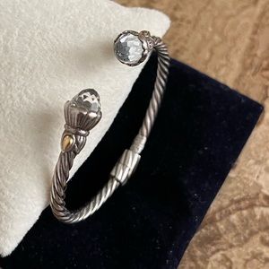 Sterling silver and 18k bangle bracelet